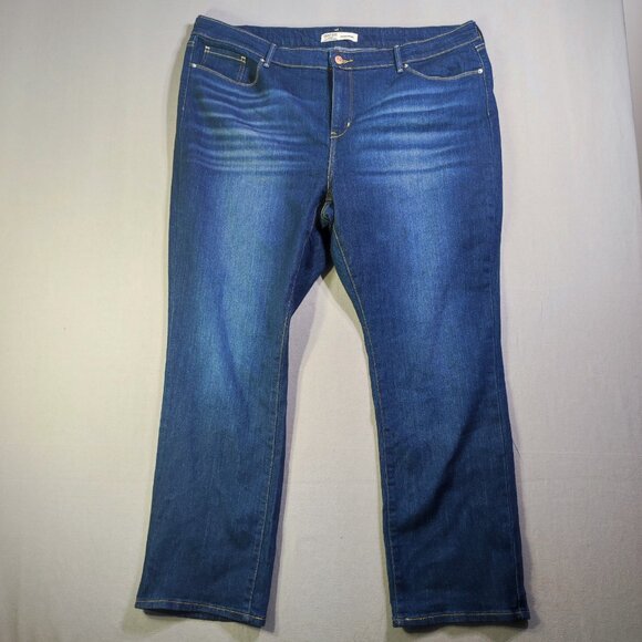 Signature by Levi Strauss Jeans mid-rise straight women's size 22S ink blue - Picture 1 of 14